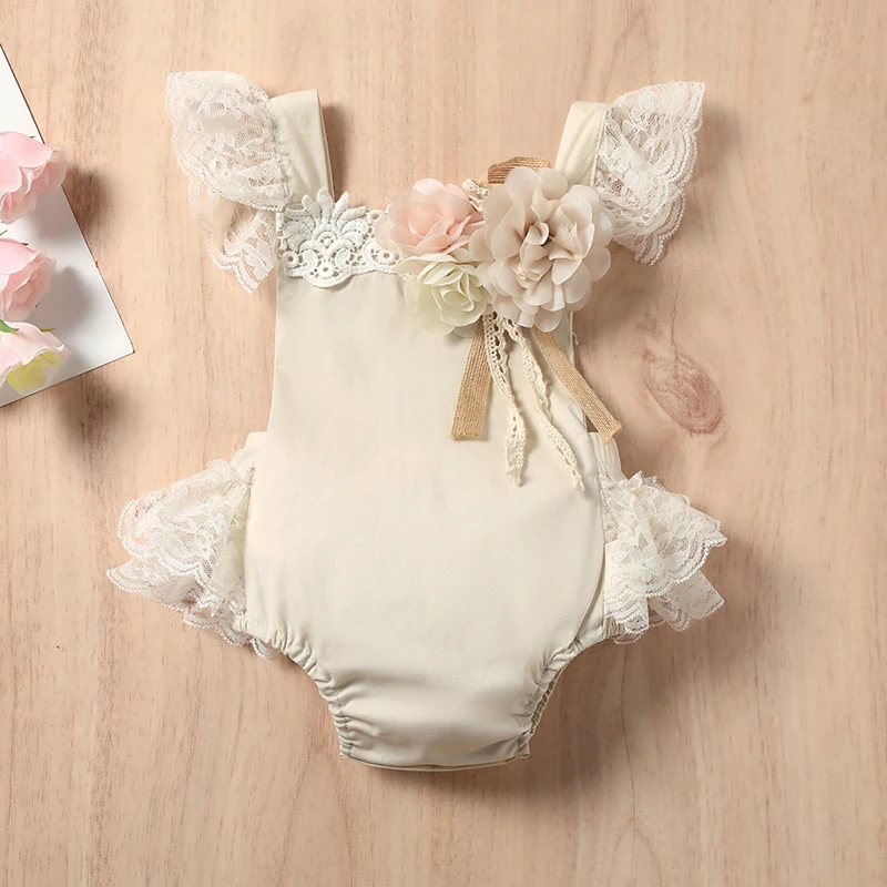 

Sweety Summer Newborn Infant Baby Girl Clothes Lace Romper Ruffled Jumpsuit Tassel Bodysuit Outfit