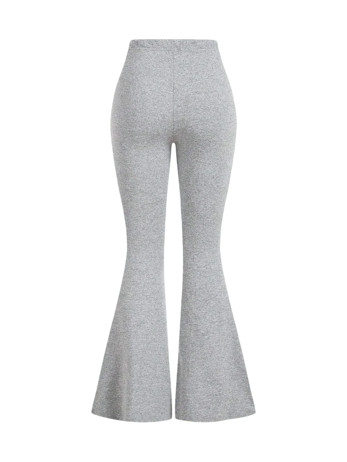 女性用の万能なハイウエスト、スリムで流れるようなカジュアルパンツ、ややフレアなデザインで、体型を美しく見せるフィット感の良いパンツです。