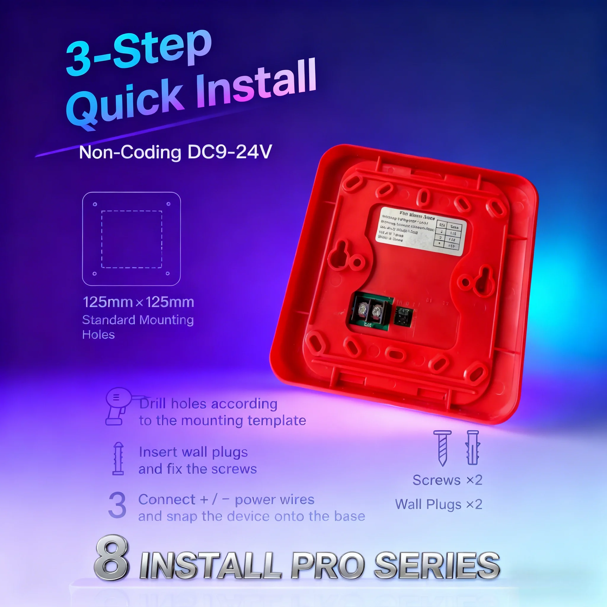 Fire Strobe Sirene 120dB 6 LED Flash 3 Tonen DC9 24V Voor Magazijn Gang Parkeerveiligheid