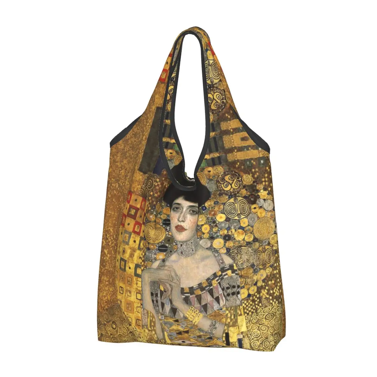 Gustav Klimt Art Groceries Shopping Bag Cute Shopper Tote Shoulder Bags Large Capacity Portable Handbag