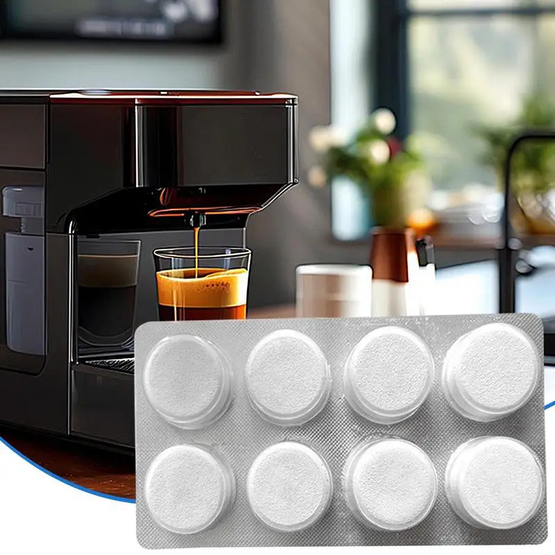 8 Count Cleaning Tablets For Espresso Machine Coffee Machine Cleaner Descaler Tablets Safe & Effective Descaling Tablets For All