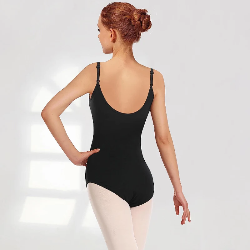 Women's Camisole Ballet Dance Leotard for Adult with Detachable Adjustable Straps and Full Front Lining Ballet Clothes Bodysuit