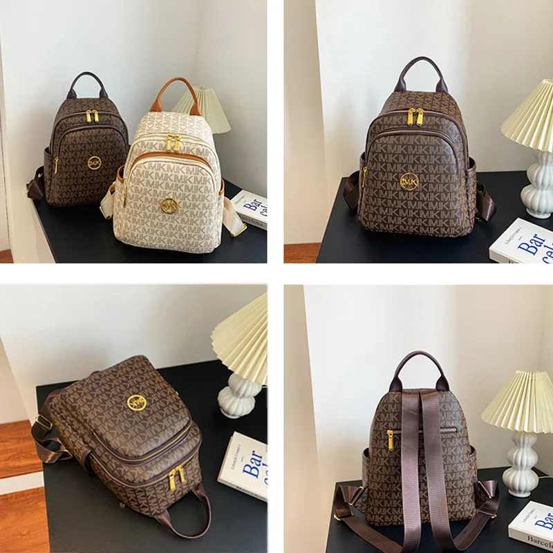 Zaino di marca di design da donna di lusso zaino in PU di alta qualità zaini decorativi con stampa di lettere popolari Sac A Dos School Bag