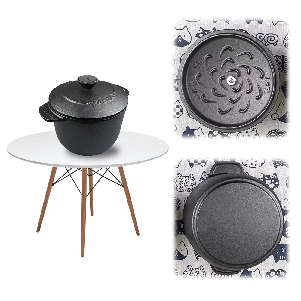 

Iron Rice Cooker Deepened Rice Pot Induction Compatible Thickened Rice Stewpot Multi-Function Dutch Oven Cooking Utensils