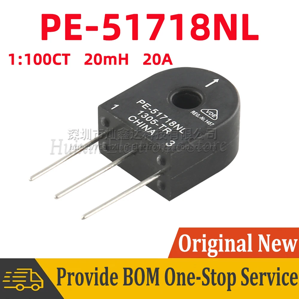 

2pcs PE-51718NL PE 51718NL SMD SMT Current Sense Transformer 20mH 20A High Current Sensor Automotive Detect Turns Ratio 1:100CT