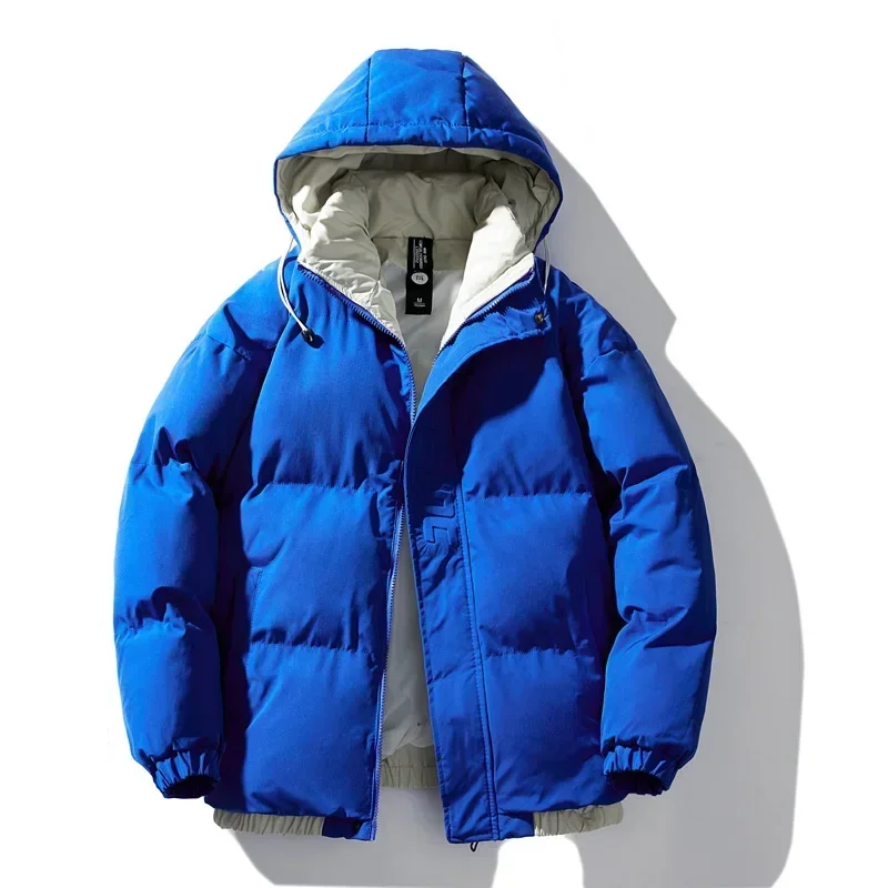 2024 New Winter Casual Hooded Thickened Warm Loose-fit Cotton Coat Puffer Jacket dla młodych mężczyzn, kobiet i par w tym samym stylu