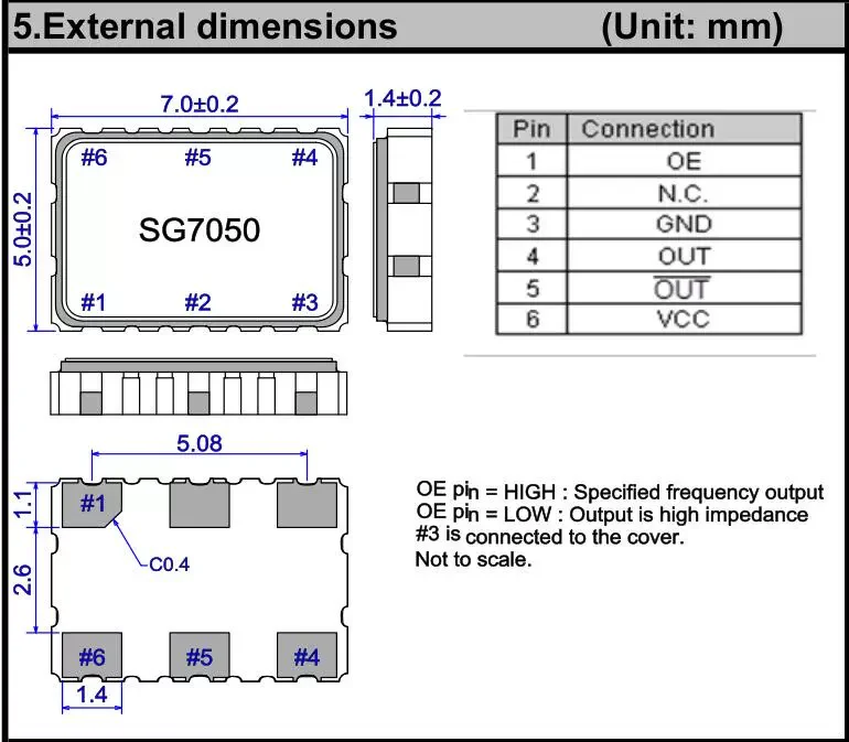 5pcs EPSON SG7050VAN-156.25MHZ-KEGA LVDS Differential chip crystal oscillator 2.5V 3.3V