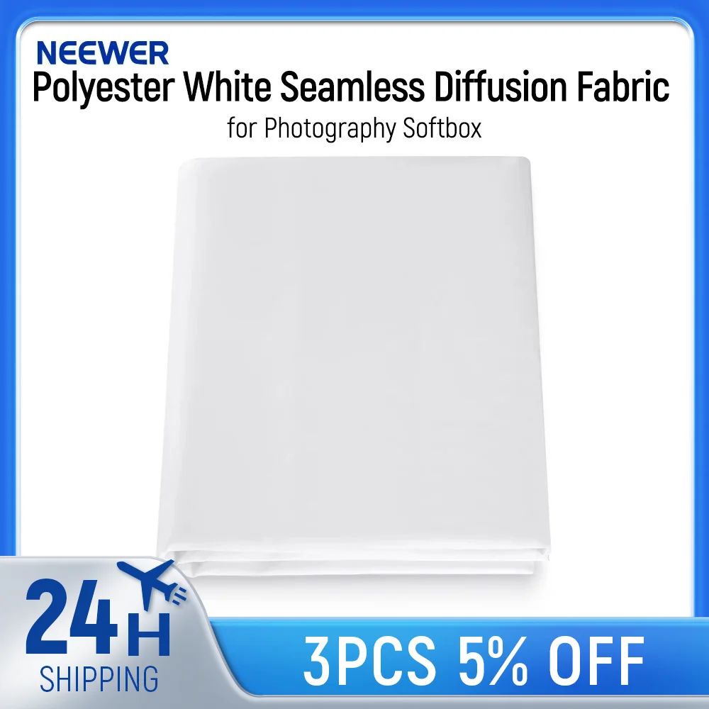 Neewer 1 Yard Polyester White Seamless Diffusion Fabric for Photography Softbox Light Tent and Lighting Light Modifier