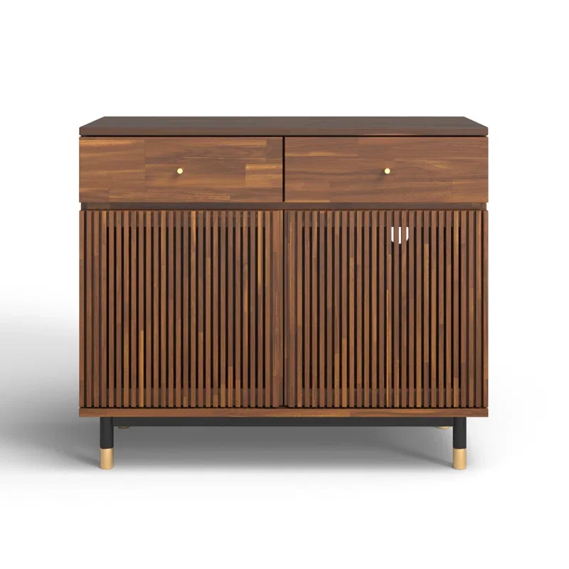 Z DU'S Modern Solid Wood Cabinet With Double Doors And Double Drawers. Contemporary Elegance With Exquisite Practicality.Z