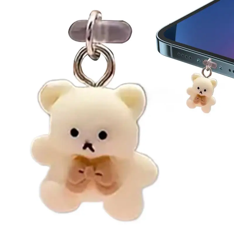 

USB C Пылезащитная заглушка Медведь Мультфильм Тип C Пылезащитная заглушка Пылезащитная заглушка Шарм Тип C Защита порта мобильного телефона для портов Type-C Телефон Планшет