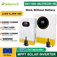 Aninerel 6.2KW 11KW Hybrid Solar Inverter MPPT 120A/160A 500VDC PV Input 220VAC 48VDC 11000W Pure Sine Wave Hybrid With WiFI