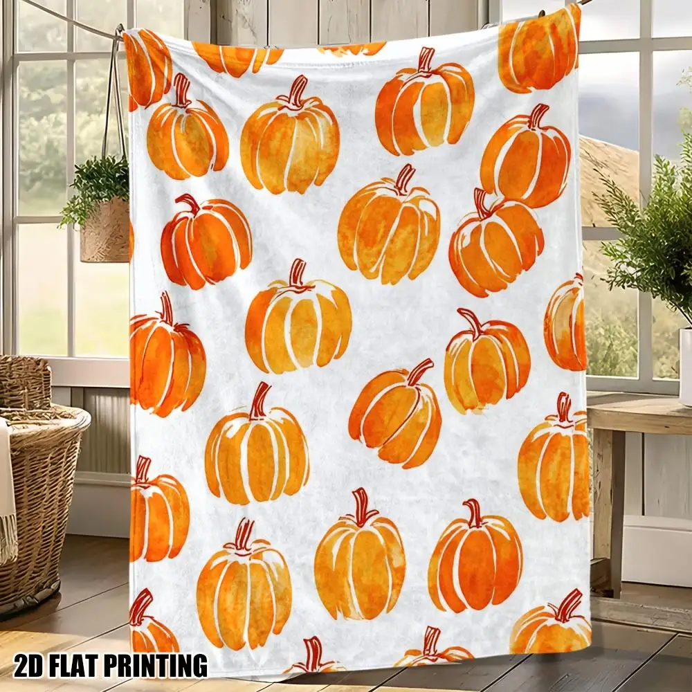 

Одеяло с рисунком тыквы, дизайн осеннего урожая для уютного декора гостиной, осенний домашний стильный подарок для нее