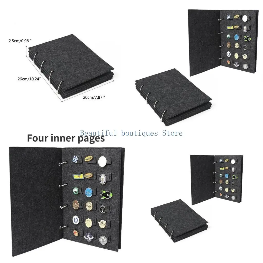 

U4LF Felt Material Jewelry Storage Book Perfect Gift for Collectors and Travelers
