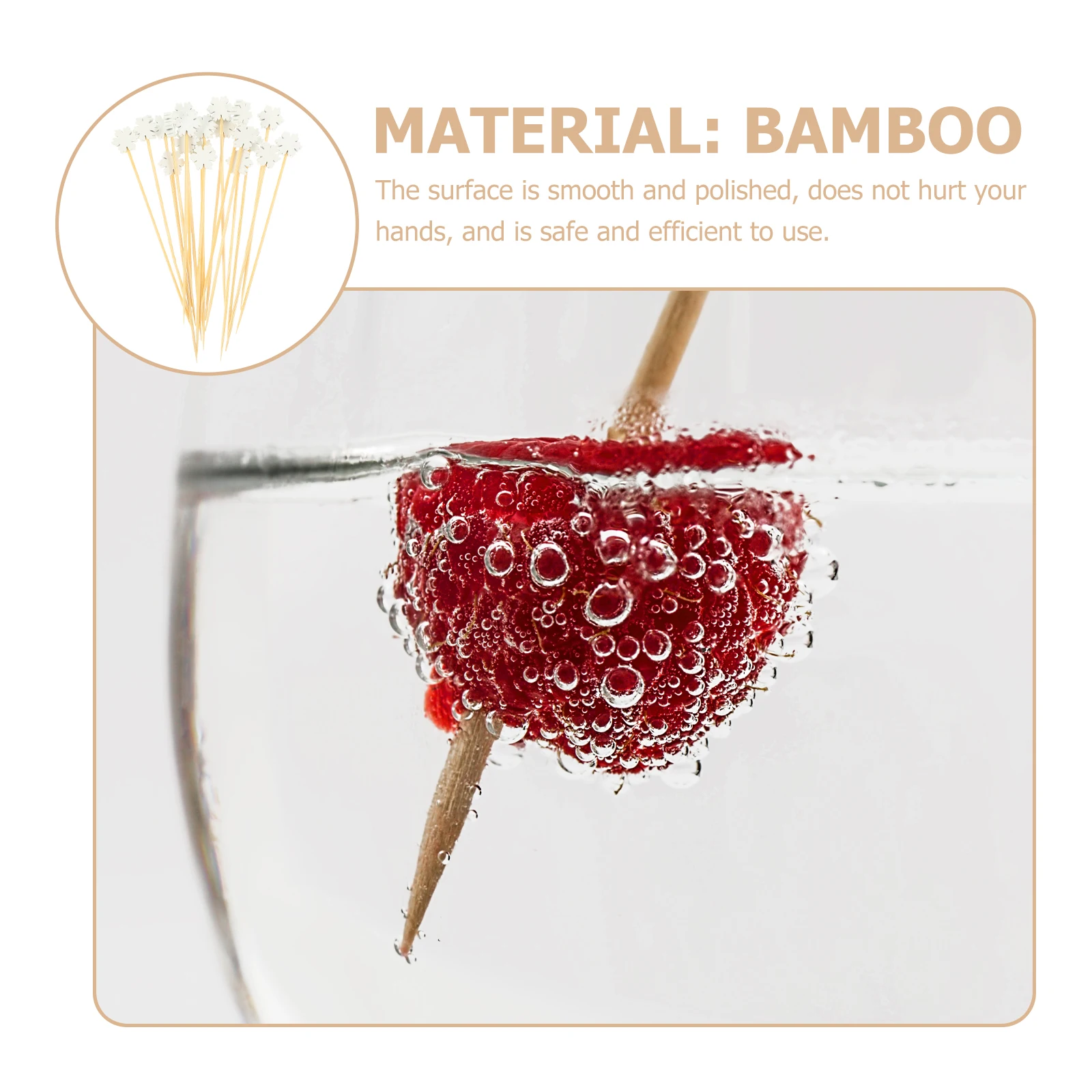

100 pcs Disposable Bamboo Cocktail Picks For Fruit Decoration Eco-Friendly Reusable Sticks Smooth Bar Tools Snacks