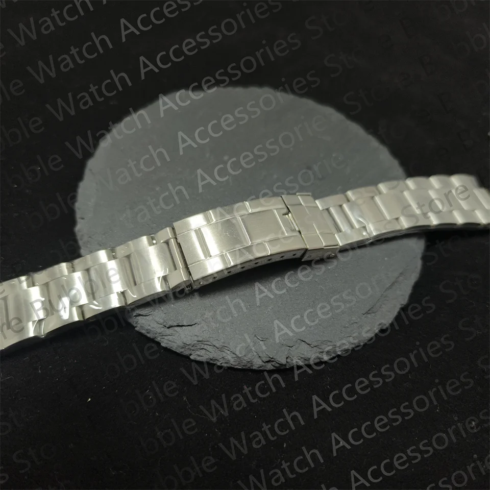 20MM 316L Stainlee Steel Vintage Grid Buckle Curved End Oyster Watch Band Strap Fit For RLX 116719 16570 16610 93150