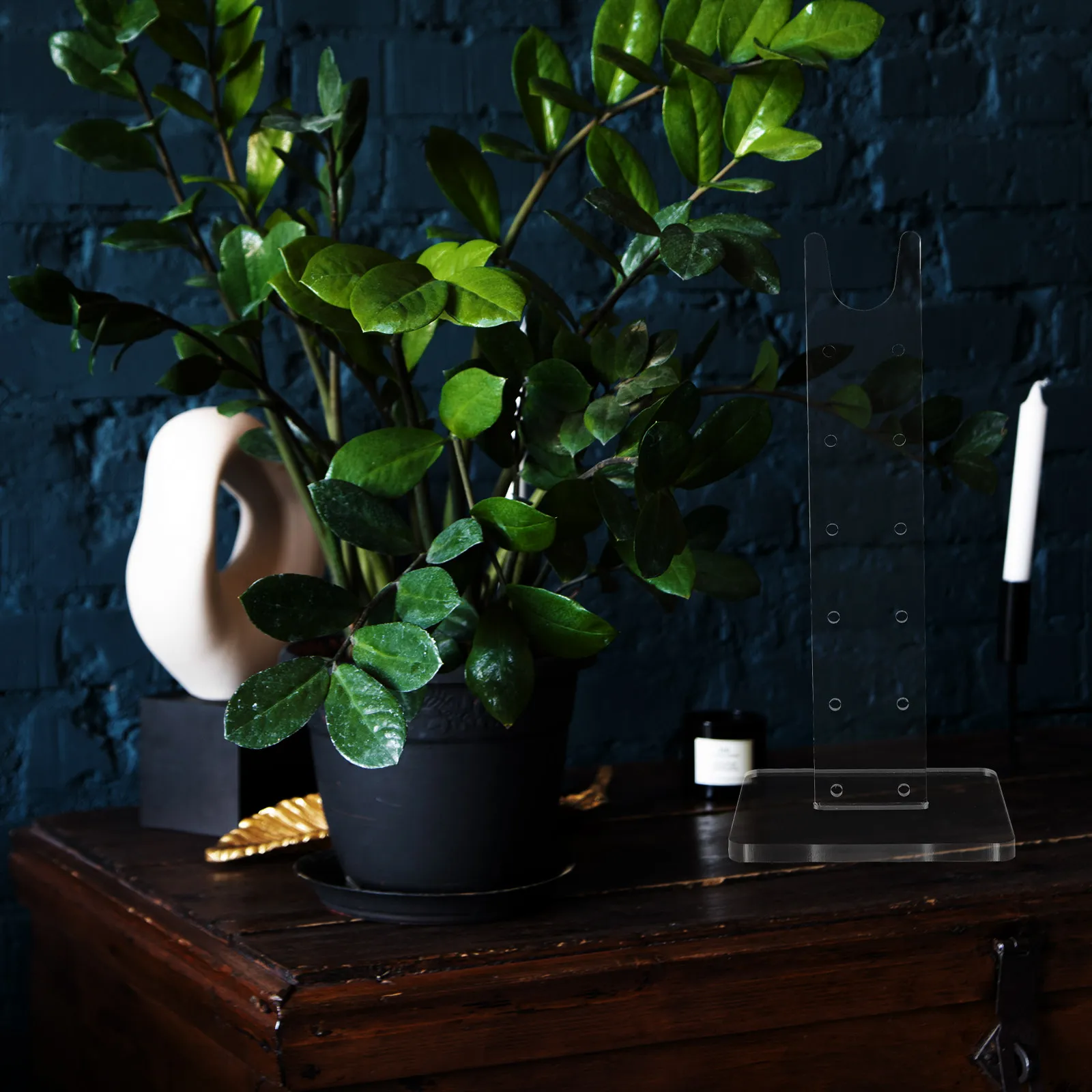 

Комплект из 2 акриловых подставок для растений, вертикальный держатель для ламп, устойчивая фиксирующая стойка для комнатных растений, подставка для фитоламп