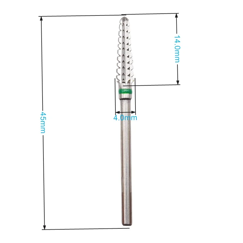 Carboneto de tungstênio cone broca do prego bit 3/32 "bocados de rebarbas giratórias para manicure acessórios broca elétrica ferramenta de trituração do prego