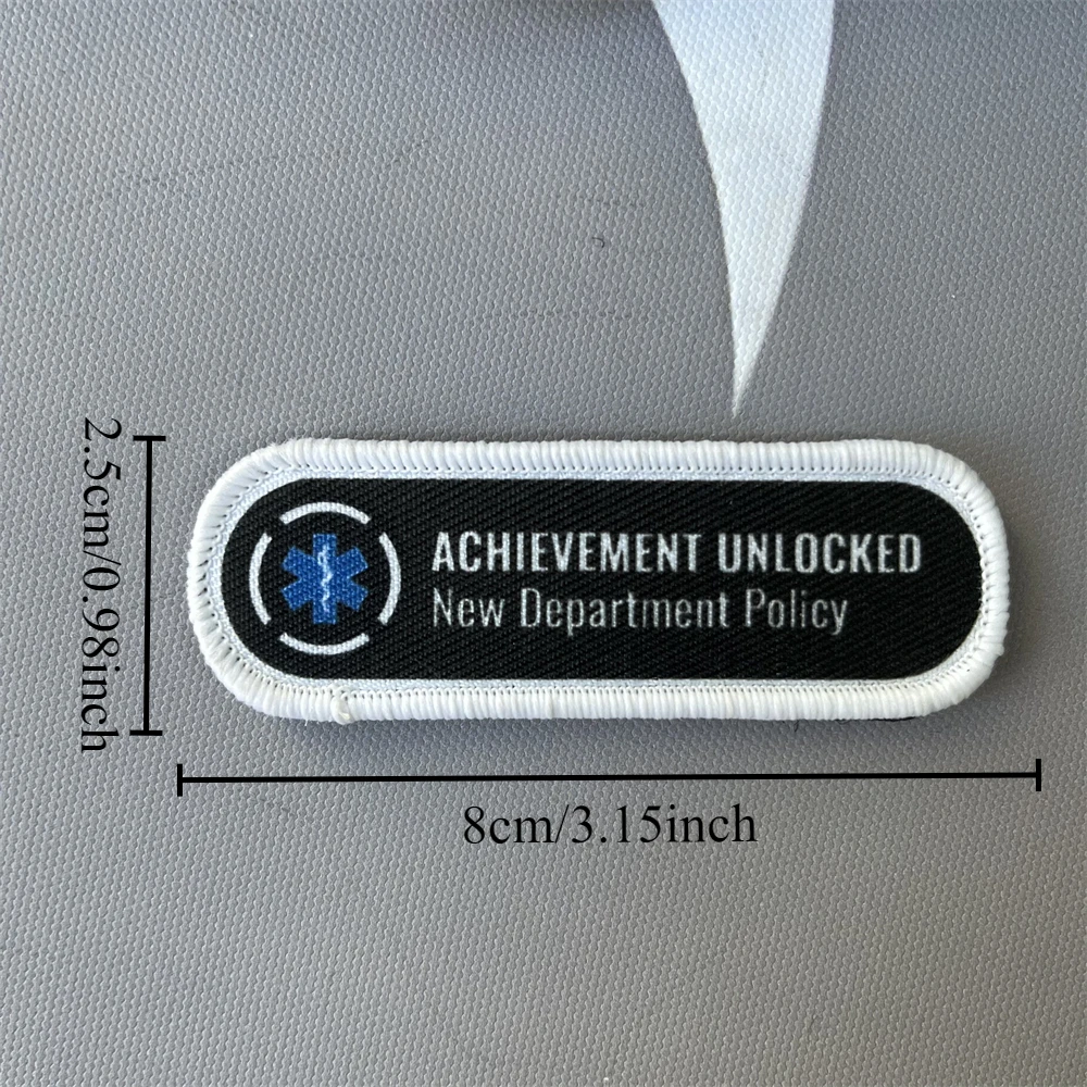 ACHIEVEMENT UNLOCKED New Department Policy Morale Tactical Patch Military Army Armband Backpack Printed Hook and Loop Sticker