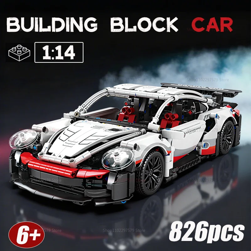 

New 826PCS Technical Race Car Building Blocks Kit Model Assemble RSR Sport Car Bricks Kids DIY Toys For Adult Kid Birthday Gifts