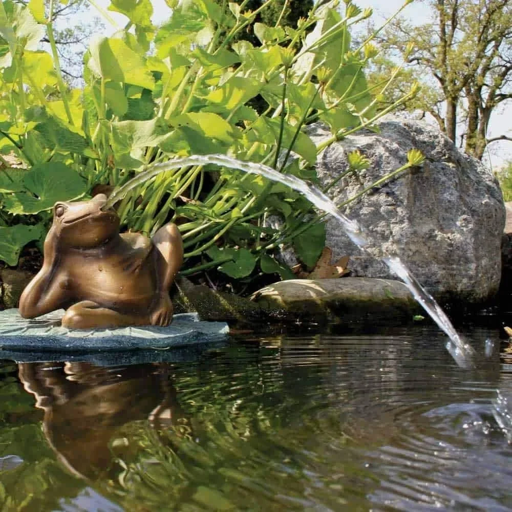 Aquascape Lazy Frog on Lily Pad Spitter Fountain for Ponds and Water Gardens | 78311,Fountains & Bird Baths