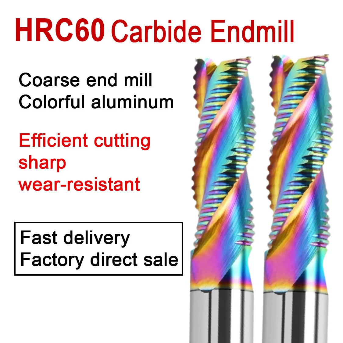 Rough Endmill HRC60 D4-D20 Carbide Endmill Processing Aluminum Space Aluminum Alloy Copper