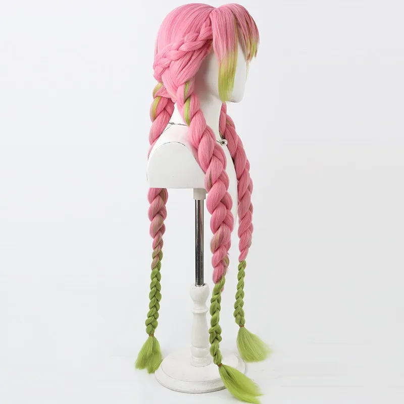 Mignon شيطان القاتل Kanroji Mitsuri شعر مستعار تأثيري سميكة طويلة التدرج