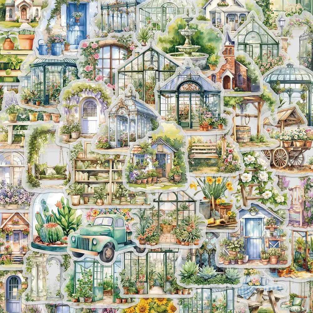 10/30/50 個透明漫画ガーデンコテージ美的ステッカー DIY スクラップブックラップトップギター防水かわいいステッカーおもちゃ