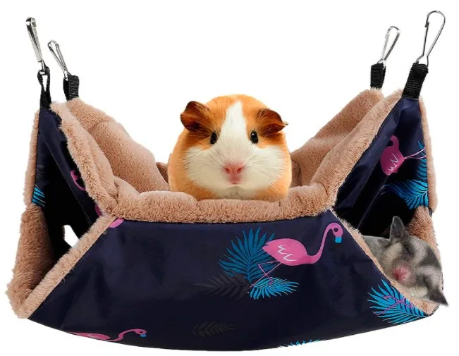 Honey Bag Shrew Double-Layer Warm Hammock Pet Sandwich Hammock Hanging Squirrel Sleeping Bag Pet Supplies Hammock Hamster stuff