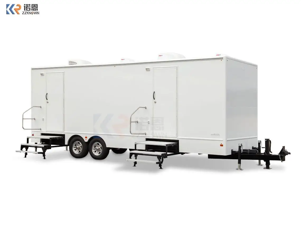 10 Station Portable Bathroom Shower Rooms Outdoor Public Camping Mobile Toilet Trailer Luxury Restroom Trailer