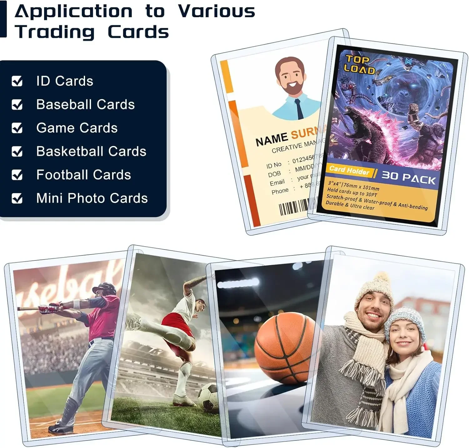 Clear Card Holder Transparent Korean Kpop Card Sleeve with Protective Film Game Card Holders Cover Idol Alum Photo Sleeves