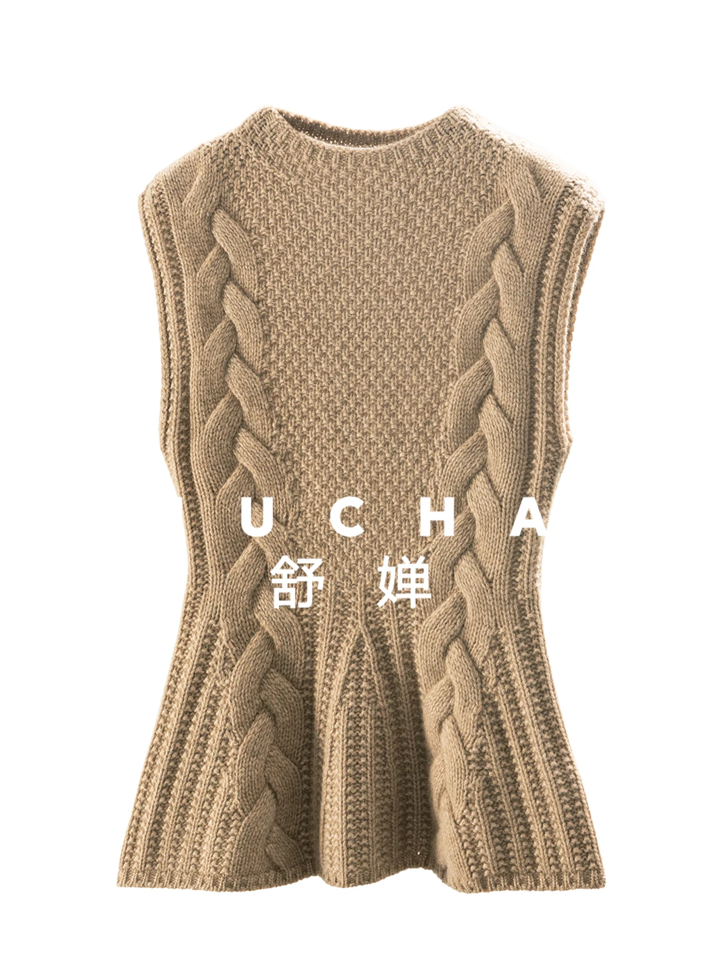 

Так красиво! Роскошный 100-кашемировый свитер без рукавов с рыбьим хвостом и маятником на талии, женский топ на бретелях 01J8