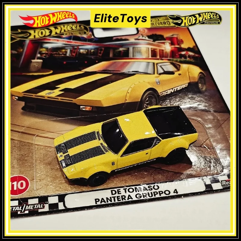 Echte Hot Wheels Premium Druckgussautos De Tomaso Pantera Gruppo 4, Sammlerstück 1:64, Druckgussauto, Modellfahrzeug, Legierung, Spielzeug, Geschenke
