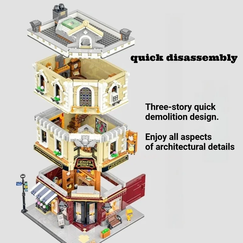 Nueva serie Street View Town, decoración de bloques de construcción, coleccionables, arquitectura urbana, iluminación, bloques de construcción, regalos de montaje