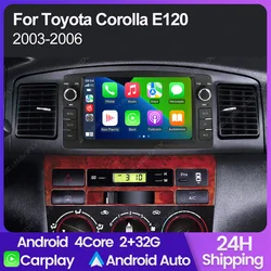 MEKEDE Car Radio Android Auto Wireless Carplay For Toyota Corolla E120 BYD F3 GPS Navigation WIFI BT Multimedia Video Player