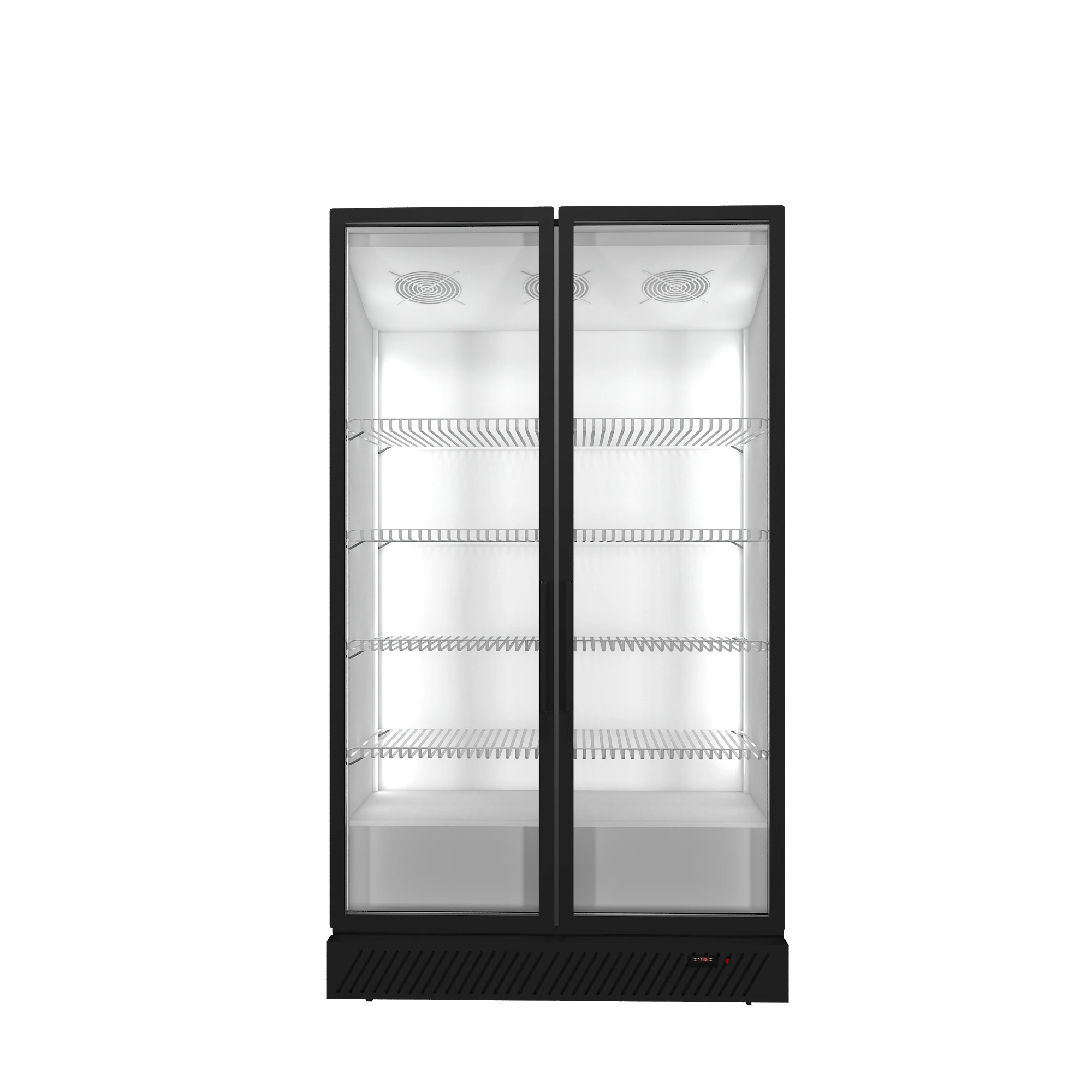 Factory Direct Double Glass Door Upright Beverage Refrigerator for Supermarkets & Stores