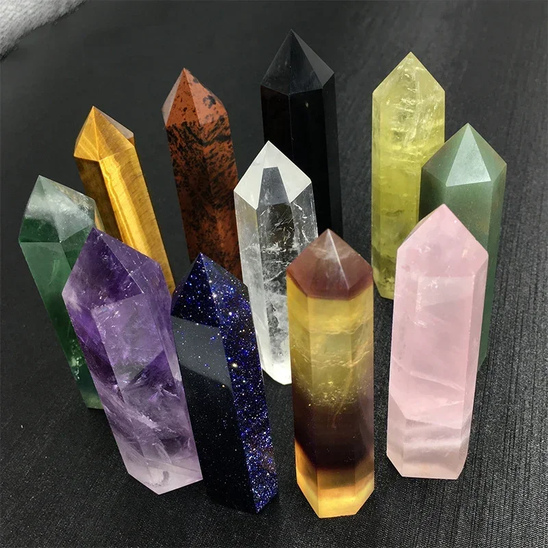 Pure Natural Single-pointed Crystal Column Seven Star Array Mineral Crystal Lucky Transfer Energy Purification Home Ornaments