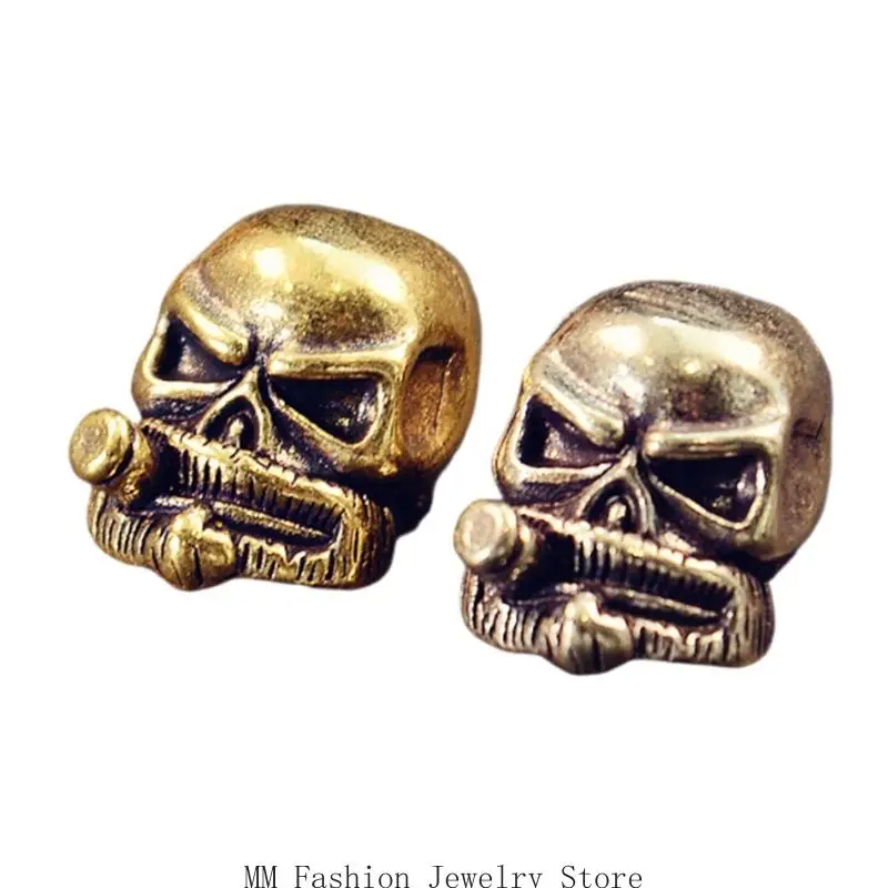 

D0UB Подвеска из металлических бусин с резным черепом для паракорда и изготовления ювелирных изделий с большим отверстием