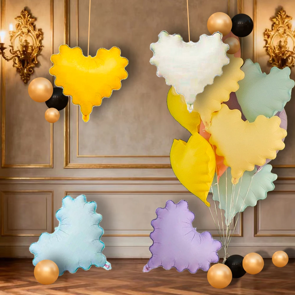 بالون من رقائق الألومنيوم على شكل قلب مموج لعيد الحب وحفلات الزفاف وأعياد الميلاد وخلفية ديكور بالونات الهيليوم على شكل قلب الحب