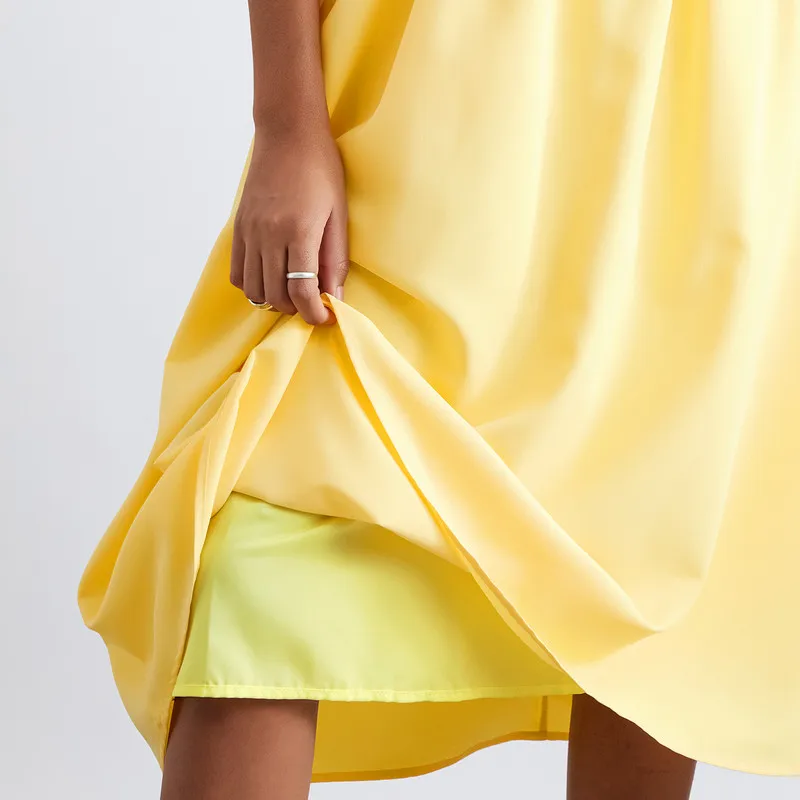 WPNAKS-فستان نسائي متوسط الطول بدون أكمام ، ملابس حفلات مسائية ، فستان أنيق أحادي اللون عالي الخصر ، ملابس الشارع عاري الظهر ، الصيف