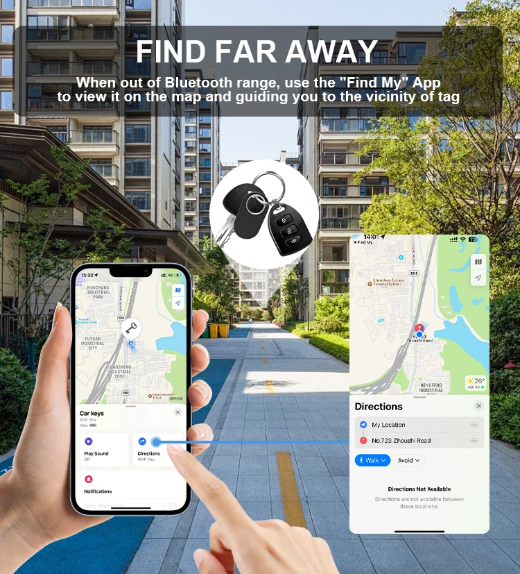 Intelligenter Tag-Tracker Airtag für Apple Find My App, Bluetooth-Tracker, Anti-Verlust-Gegenstandsortungsgerät für Taschen, Schlüssel, Gepäck, Koffer, Schlüsselfinder – Detail 9