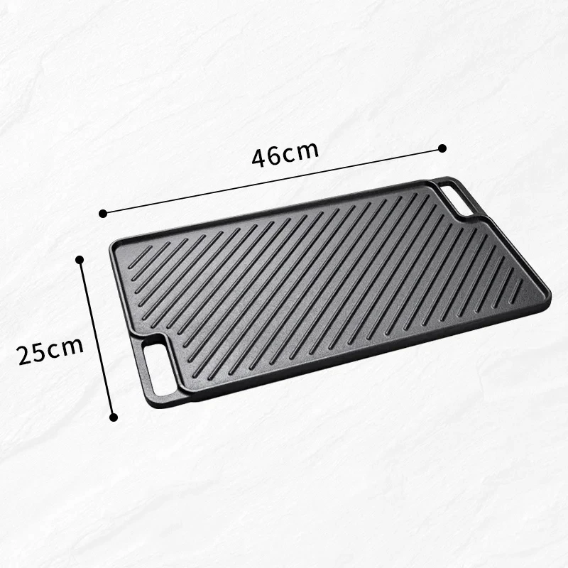 

Прямоугольная двухсторонняя чугунная плита для кемпинга, гриль, уличная Кассетная плита, барбекю, железная пластина, домашний стейк