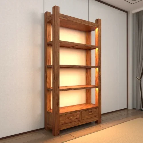 الخشب الصلب الصينية القديمة الدردار غرفة الشاي الشاي خزانة مكتب تخزين عرض رف الكتب التقسيم