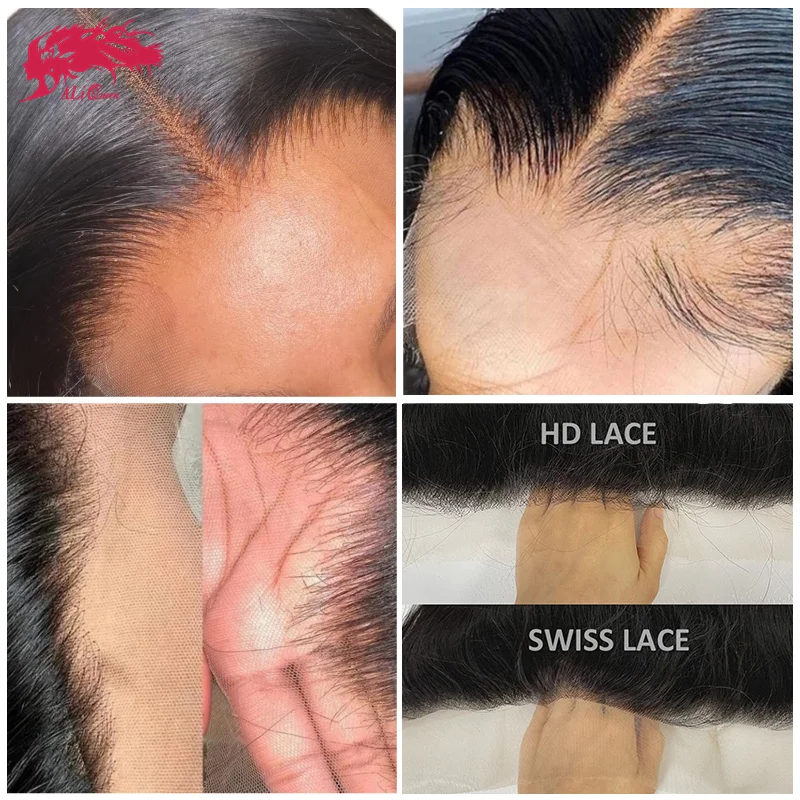Ali queen rambut Frontal Brasil rambut Virgin mentah penutupan gelombang air 4x4 rambut manusia Hd penutupan renda 5x5 hd transparan