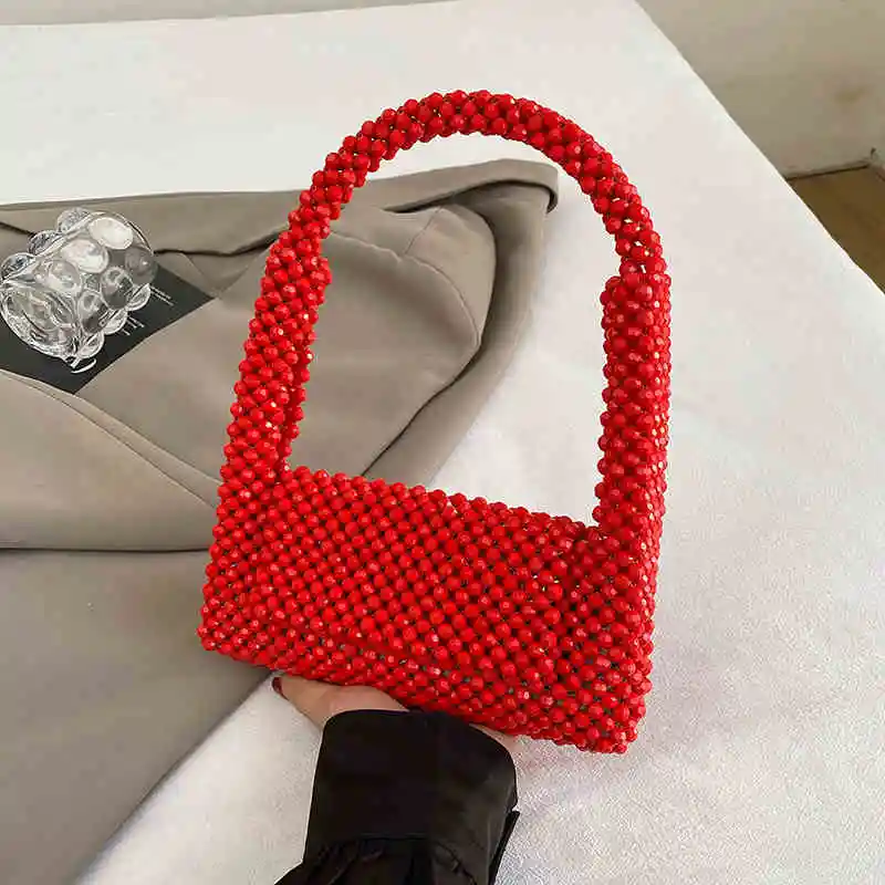 Light Luxury Fashion Beading Diamond Handbag For Women New Fashionable Trendy One Shoulder Bag Simple Versatile Underarm Bag