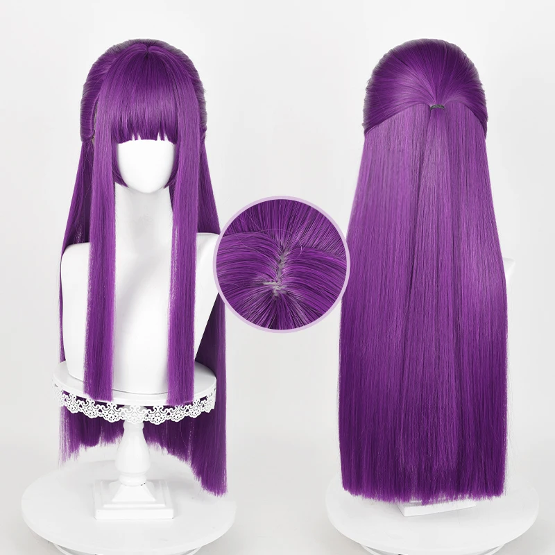

Anime Fern Cosplay Women 80cm Purple Straight Fern Cosplay Wig Heat Resistant Synthetic Hair Halloween Role Play Wigs