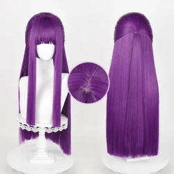 Anime Fern Cosplay Women 80cm Purple Straight Fern Cosplay Wig Heat Resistant Synthetic Hair Halloween Role Play Wigs