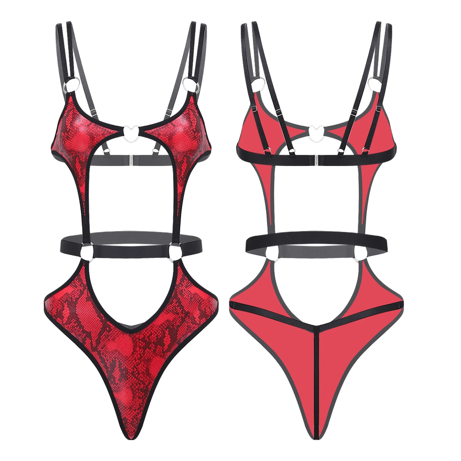 

Женский боди с узором под змеиную кожу, с вырезами, без спинки, с Т-образной спинкой, нижнее белье, леотард, ночная одежда, клубная одежда, для пляжа, бассейна, вечеринок, купальник