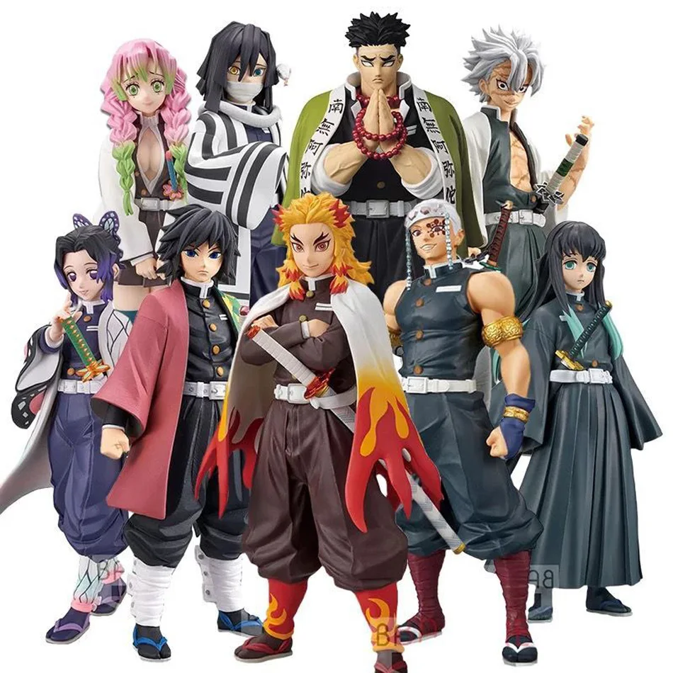 Anime demon slayer kimetsu no yaiba figura kamado tanjirou figura de ação agatsuma zenitsu nezuko guerreiro pvc modelo brinquedos