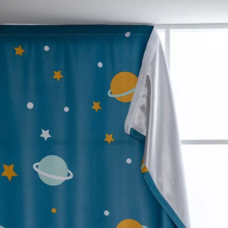 1pc Cartoon Planet Single Layer Blackout Curtains , for Kids’Room, Bedroom,create a warm and cozy atmosphere