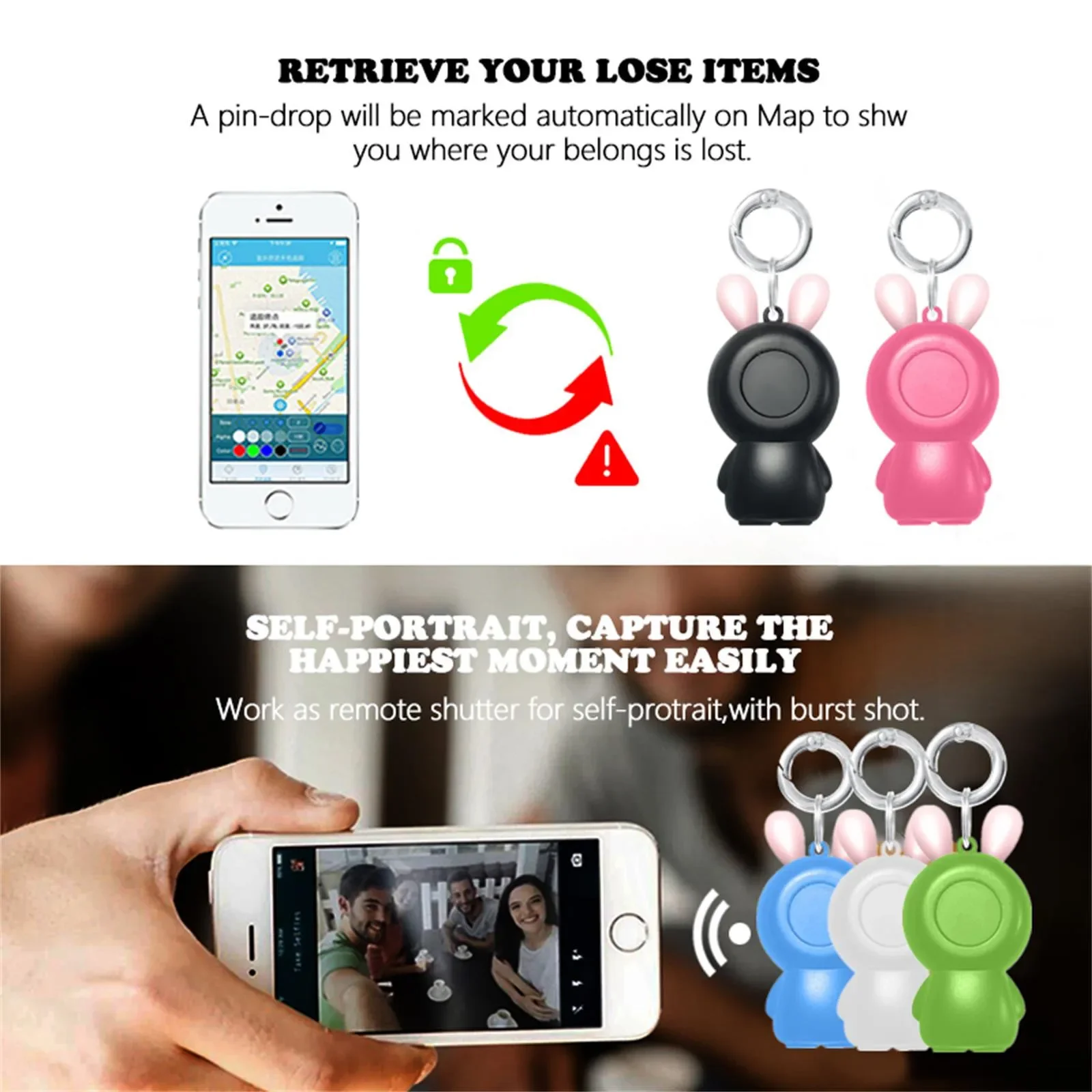 Mini Smart GPS Tracker Key Finder Locator Wireless Bluetooth Anti Lost Alarm Sensor Device For Kids Pets Dog Bicycle Car